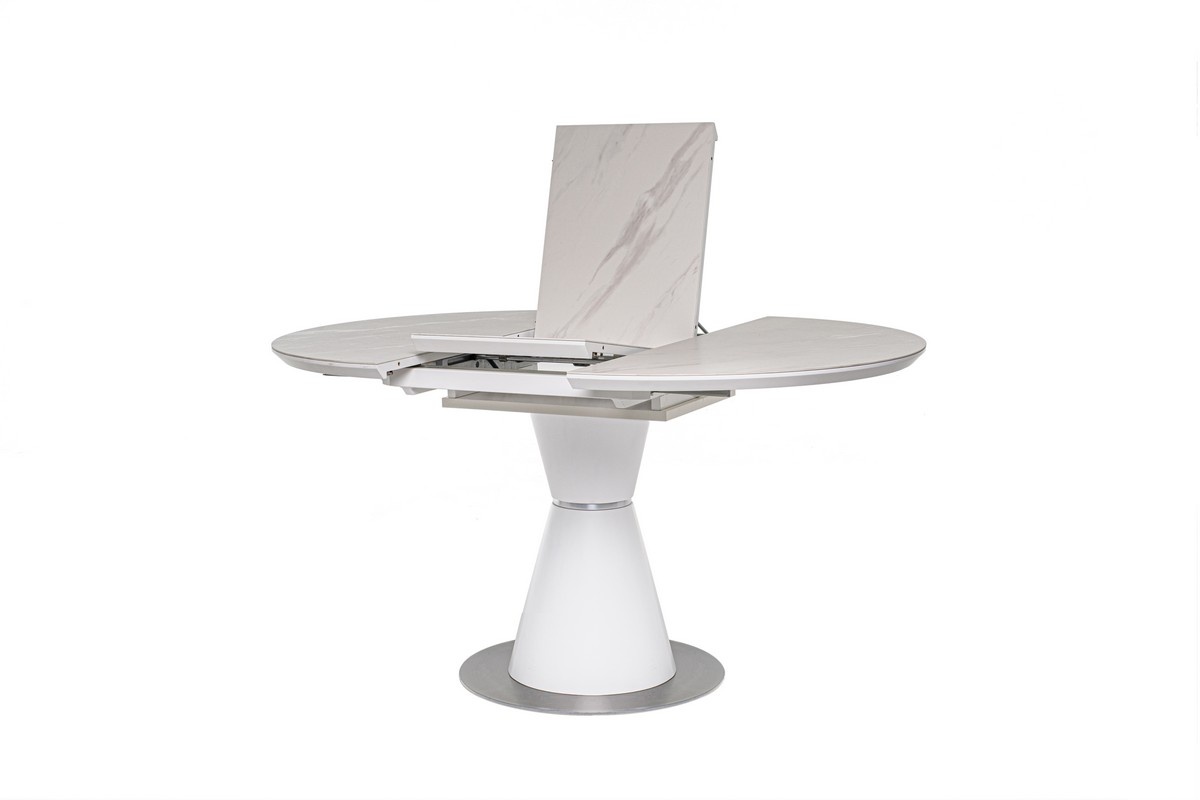 Стол обеденный раскладной ТМL-851 Белый мрамор/Белый V201758 Altek mebli
