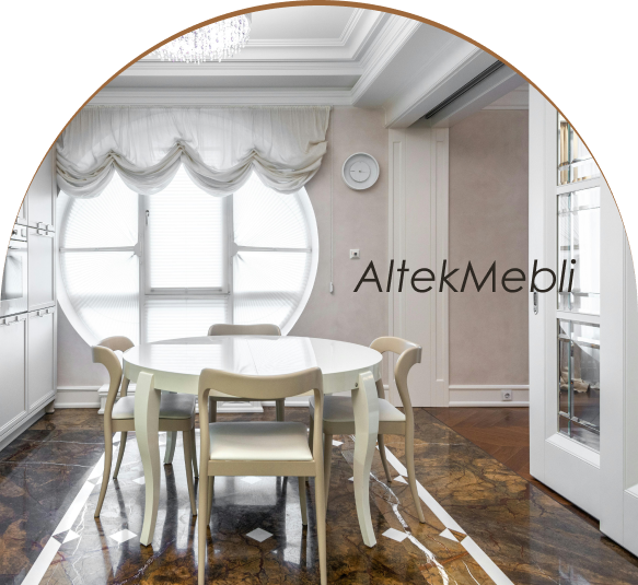 Купити класичний білий стіл на кухню недорого в постачальника меблів АльтекМеблі
